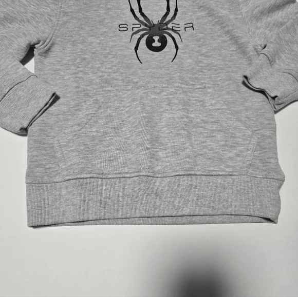 Gray Spider Logo Boy's Size 5/6 Fleece Hoodie - Picture 3 of 10